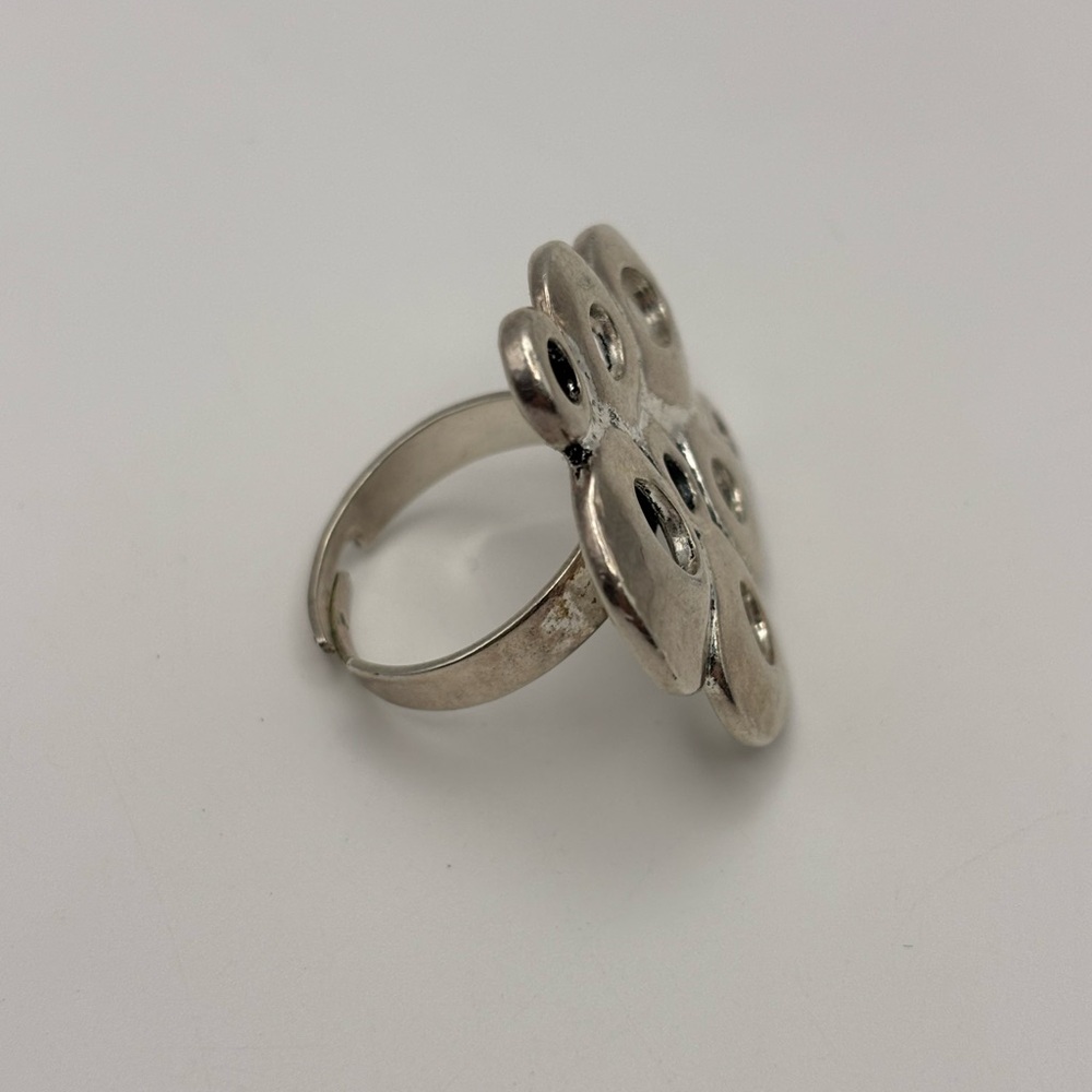 Brutalist Abstract Cluster Adjustable Statement Ring - Picture 4 of 11